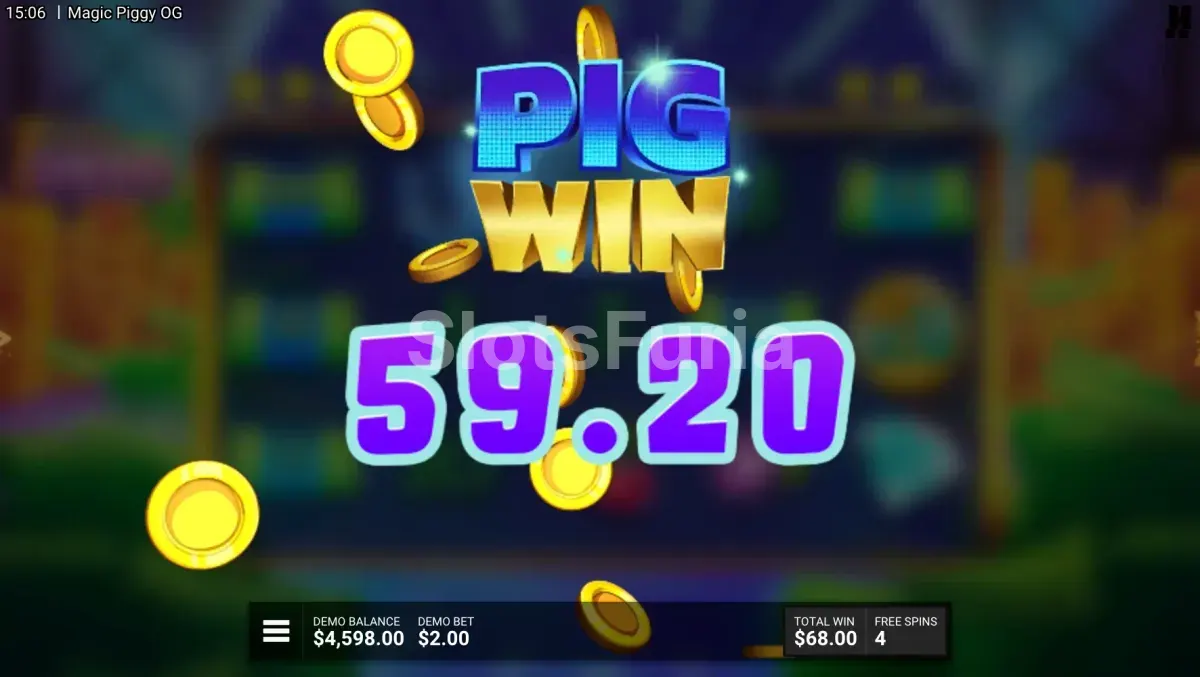 Gran premio en Magic Piggy OG con cerditos activados