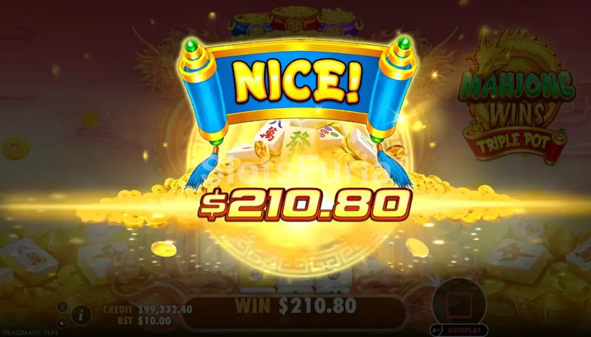Gran victoria espectacular en Mahjong Wins Triple Pot