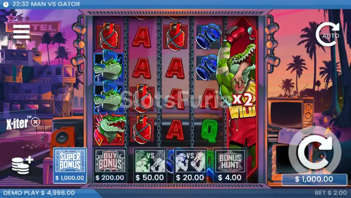 Menú de compra de bono X-iter en Man vs Gator