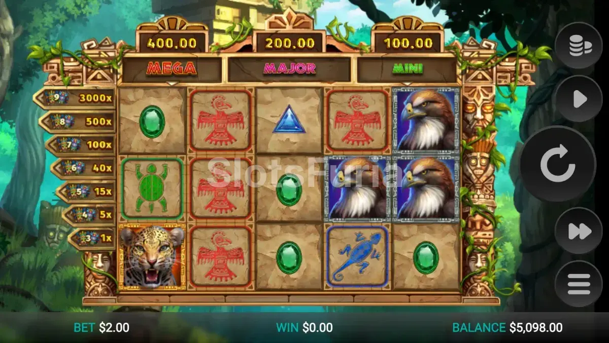 Segunda vista del juego base de Masked Treasures mostrando los rodillos en acción