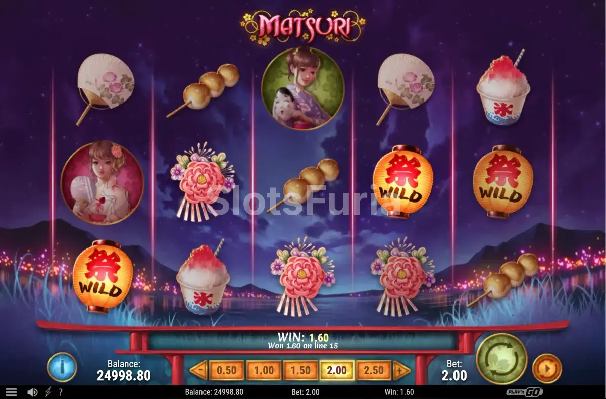 Giro ganador en el juego base de Matsuri
