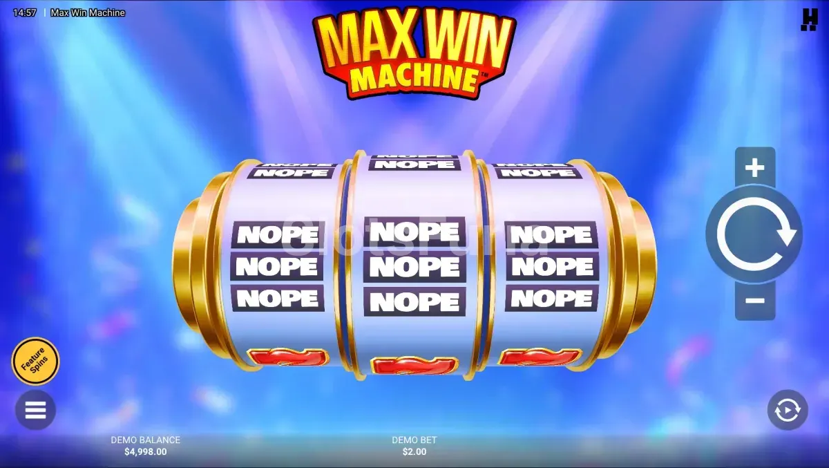 Pantalla principal de Max Win Machine con sus tres carretes