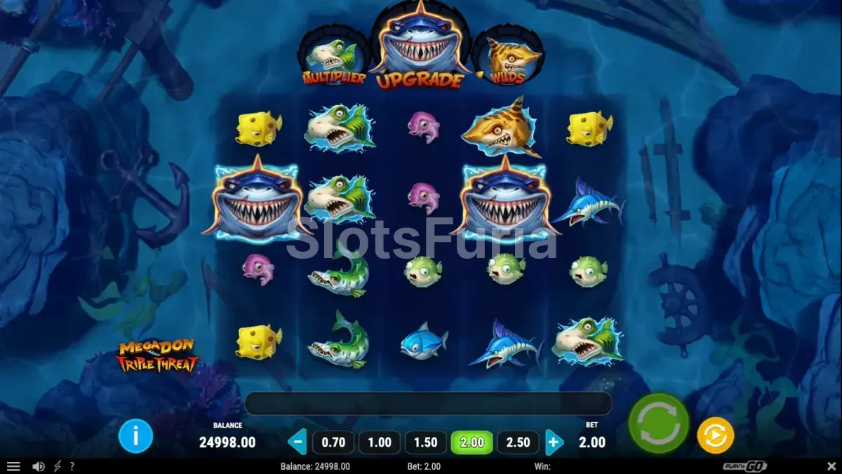 Pantalla principal del juego base de Mega Don Triple Threat