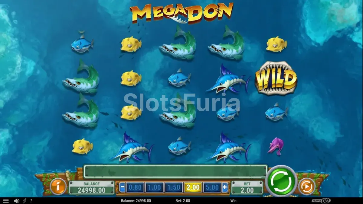 Pantalla principal del juego Mega Don con ambiente submarino