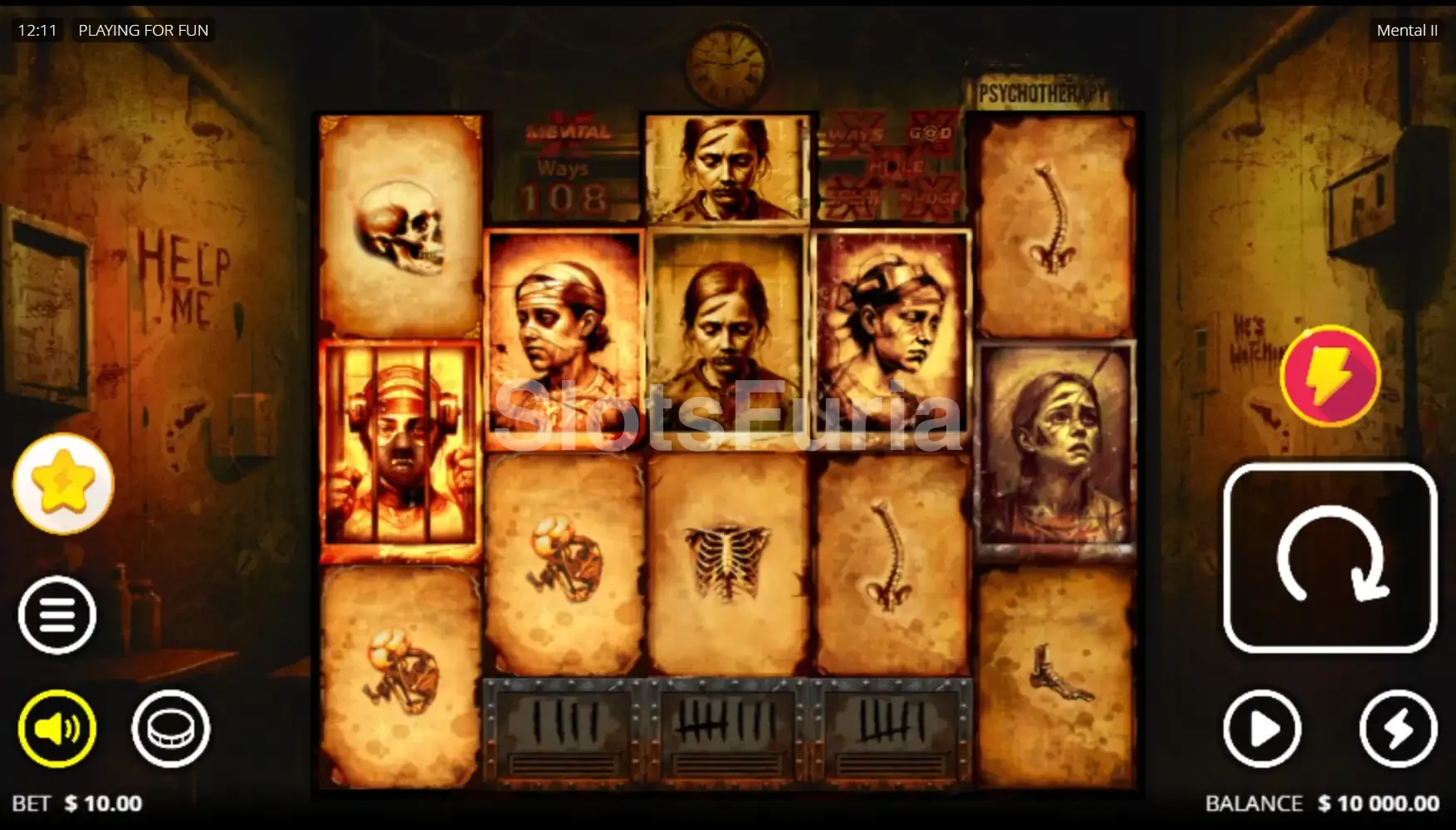 Juego base de Mental 2, tragamonedas de Nolimit City