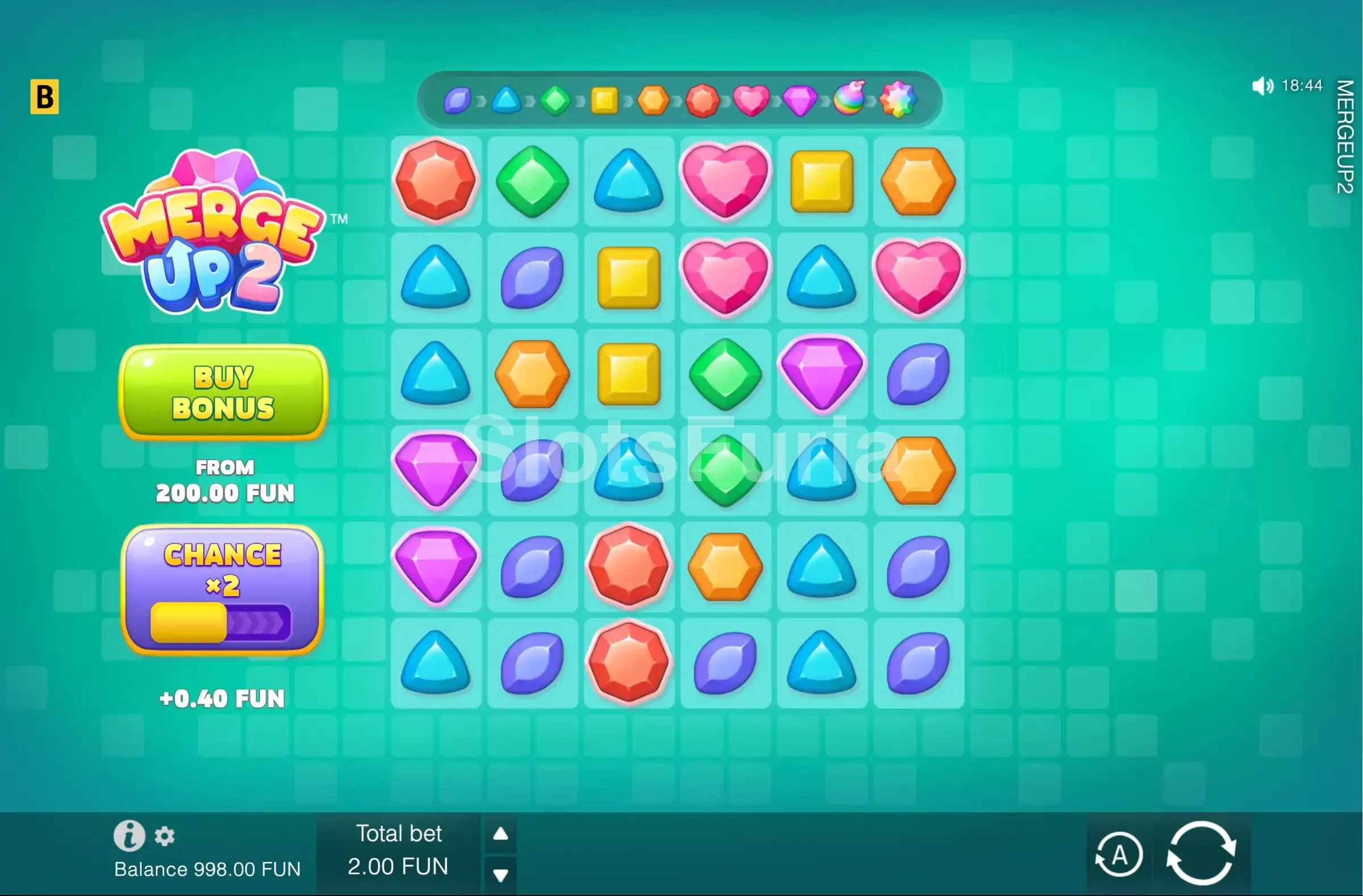 Juego base de Merge Up 2, tragamonedas de BGaming