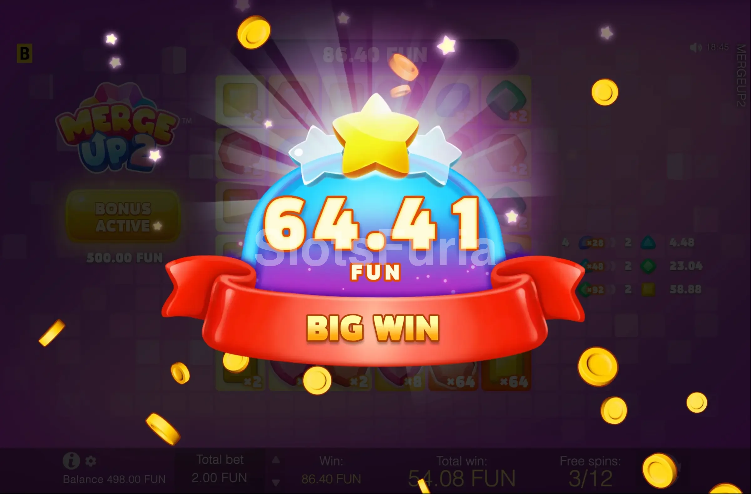 Gran victoria en Merge Up 2, la tragamoneda de alta volatilidad de BGaming