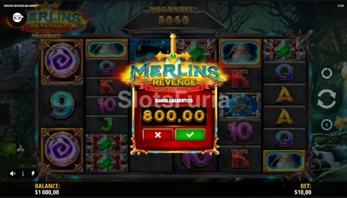 Función de compra de bonus disponible en Merlin's Revenge Megaways