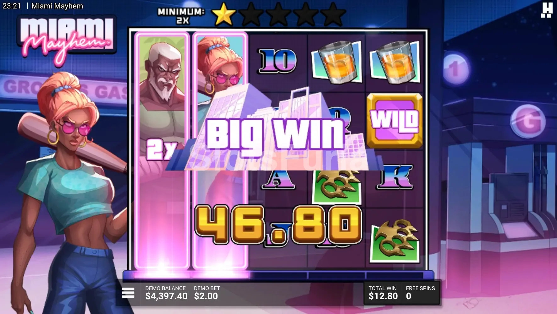 Gran victoria en Miami Mayhem con multiplicadores combinados activos
