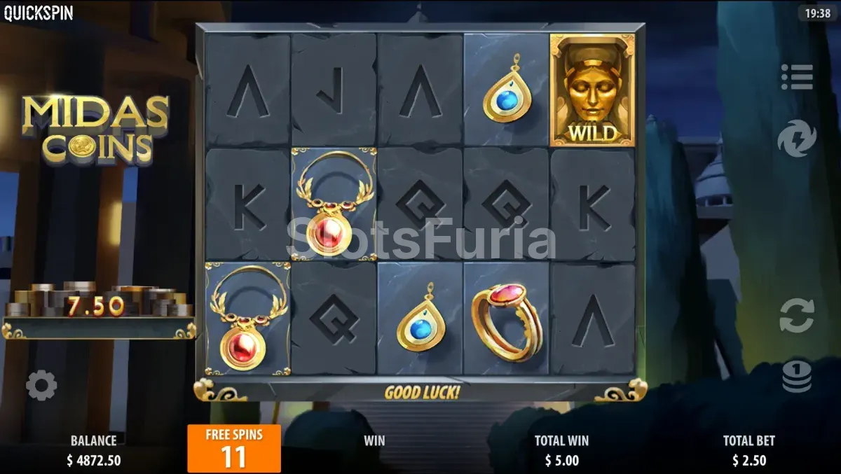 Giros gratuitos All is Golden activados en Midas Coins