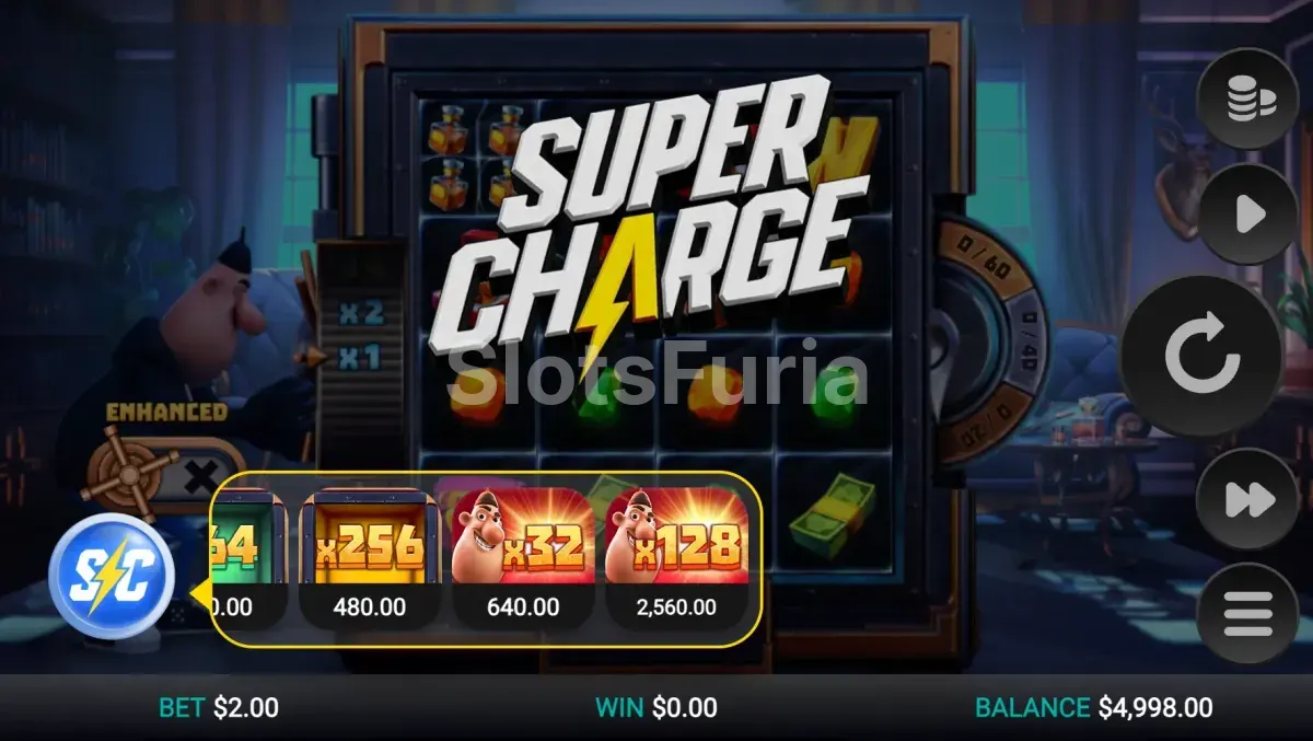 Menú de compra de bonos Supercharge en Midnight Marauder ClusterBreaker
