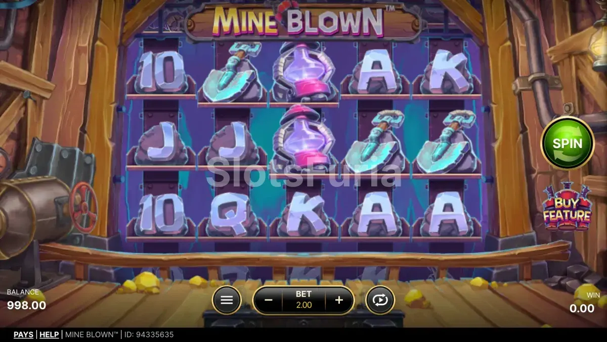 Juego base de Mine Blown con cuadrícula de 5 carretes