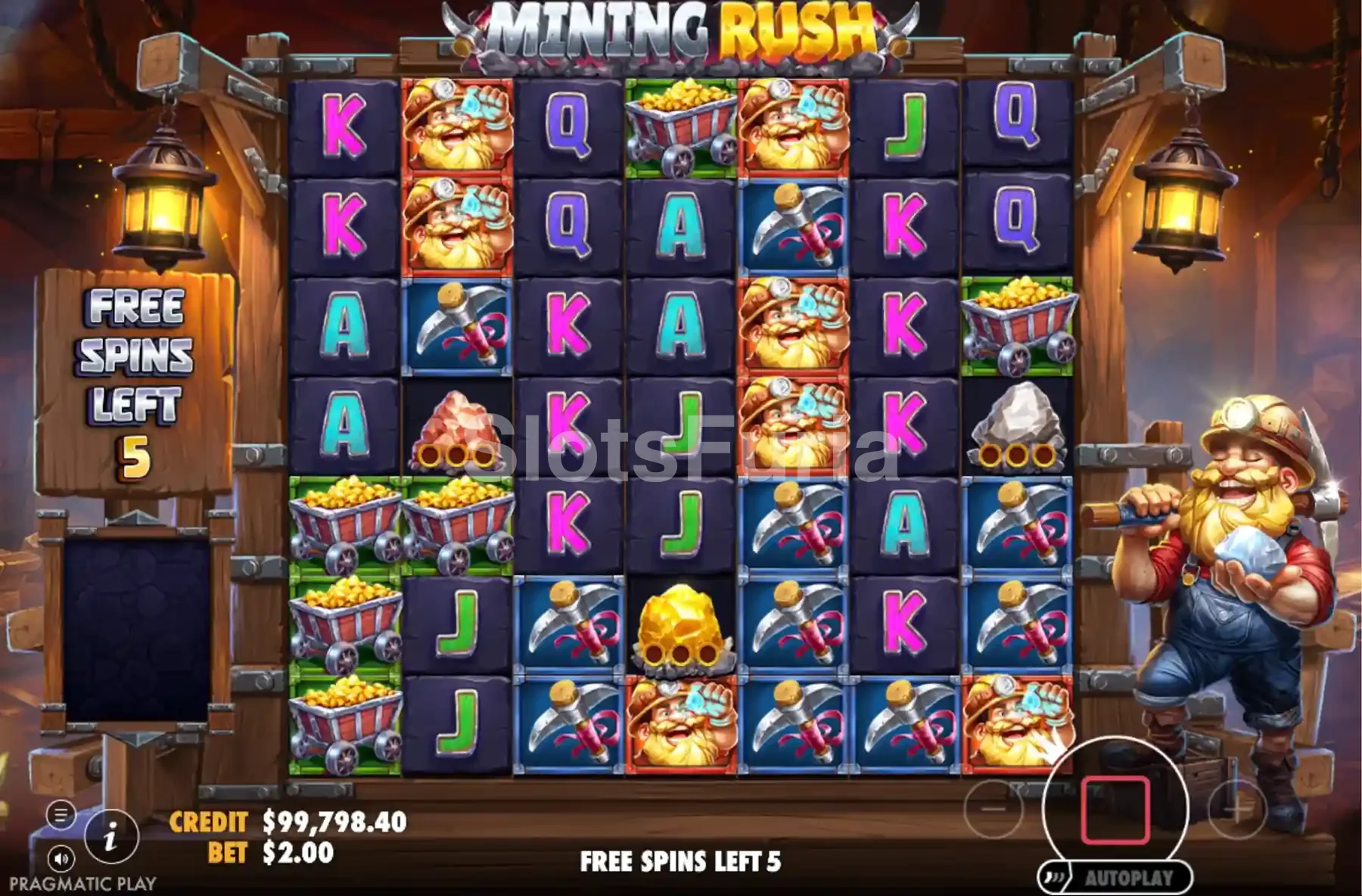 Ronda de giros gratis de Mining Rush