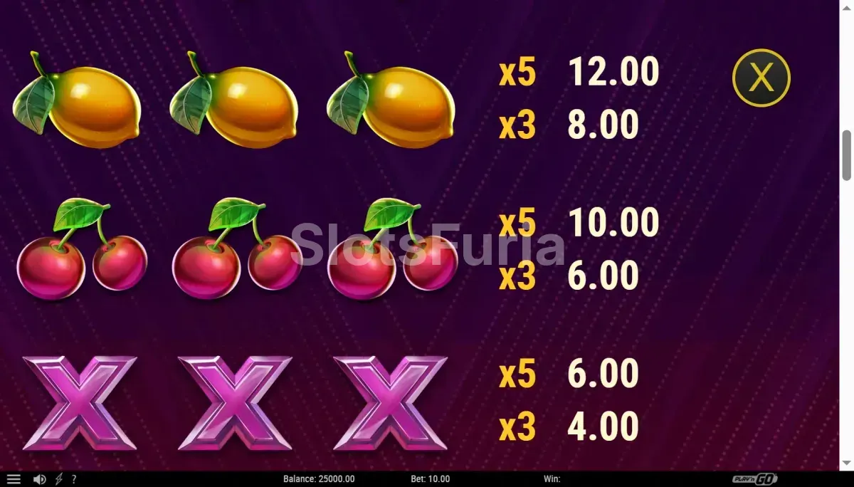 Tabla de pagos extendida de Mirror Joker mostrando los comodines