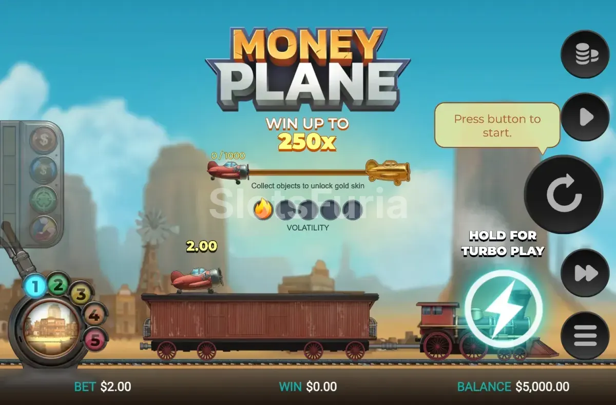 Pantalla principal de Money Plane en acción