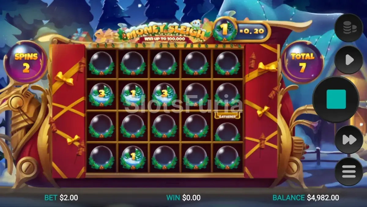 Ronda de giros gratuitos de Money Sleigh con multiplicadores activos