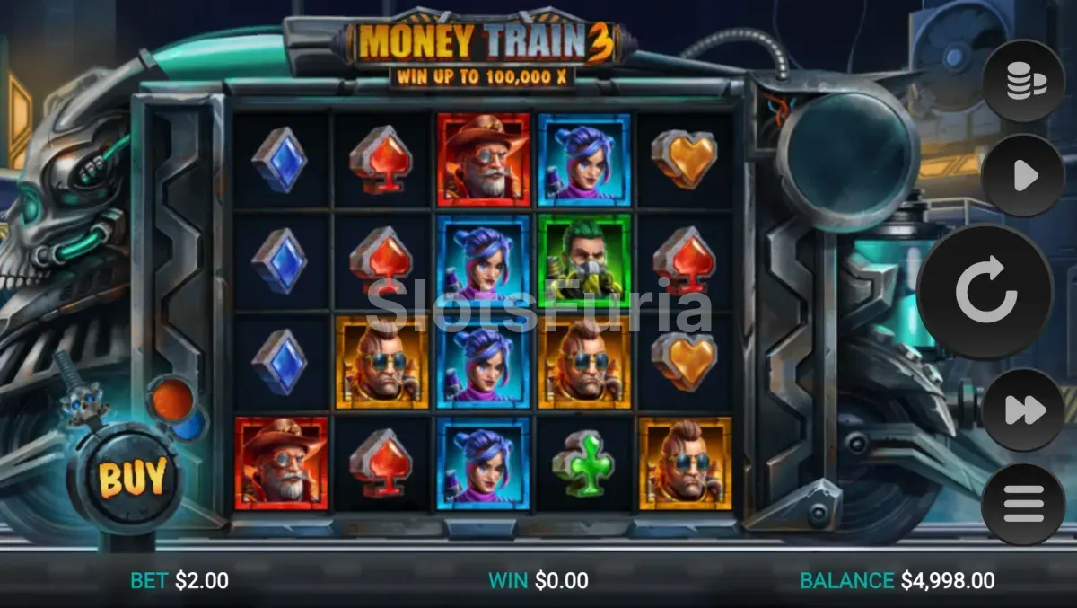 Pantalla principal del juego base en Money Train 3