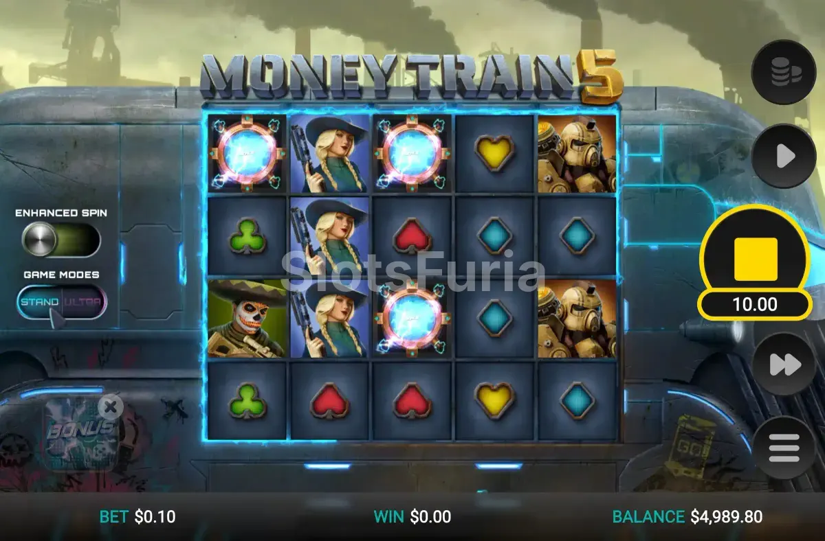 Símbolos scatter activando la bonificación en Money Train 5