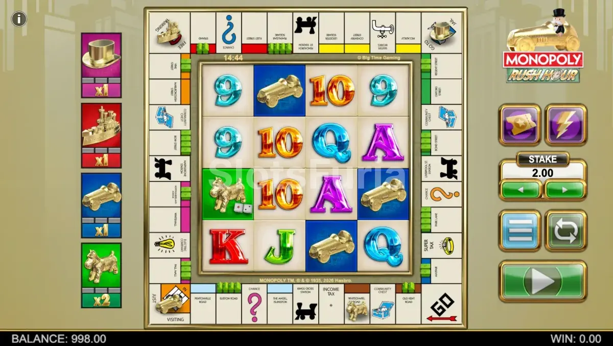 Pantalla principal del juego base en Monopoly Rush Hour