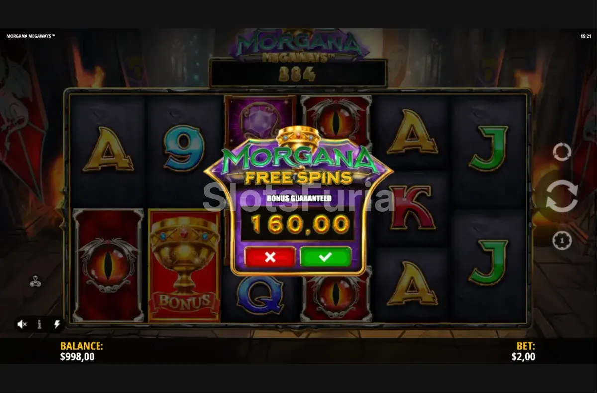 Función de compra de bonus disponible en Morgana Megaways