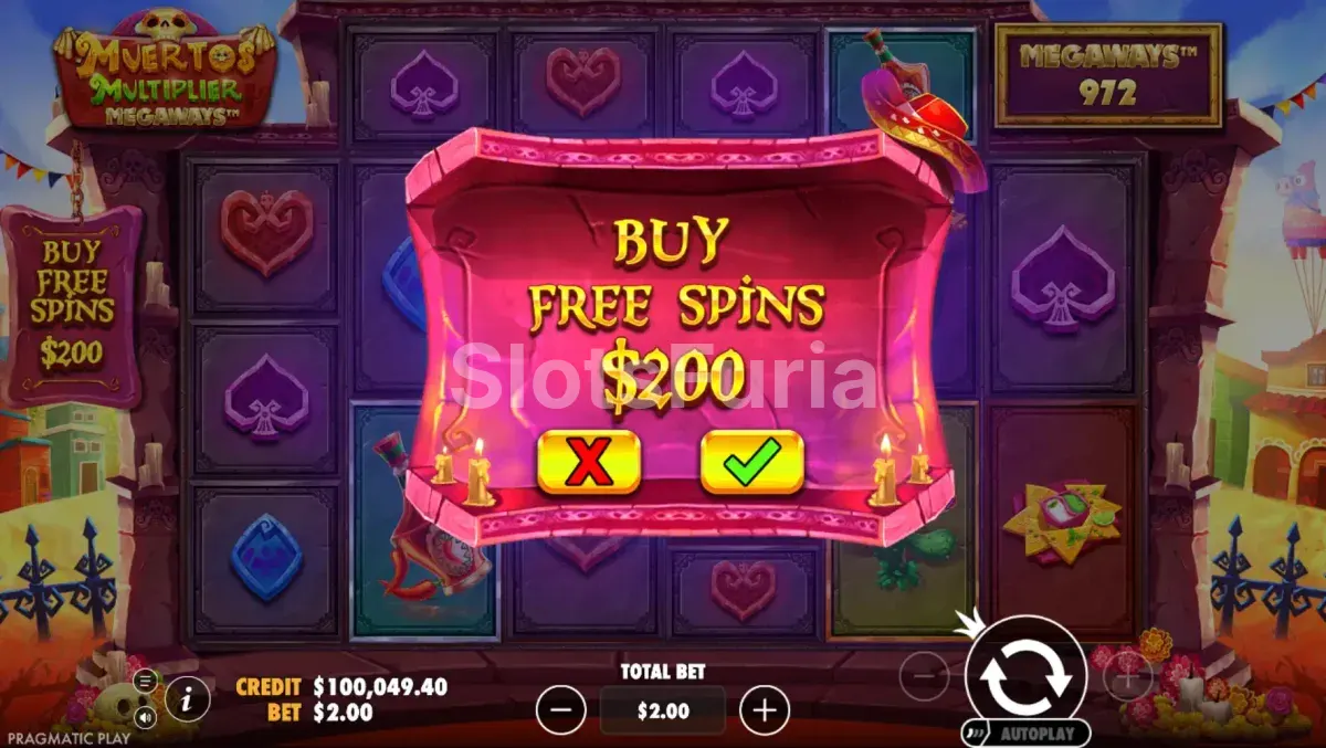 Función de compra de bonus en Muertos Multiplier Megaways para acceso directo a giros gratis