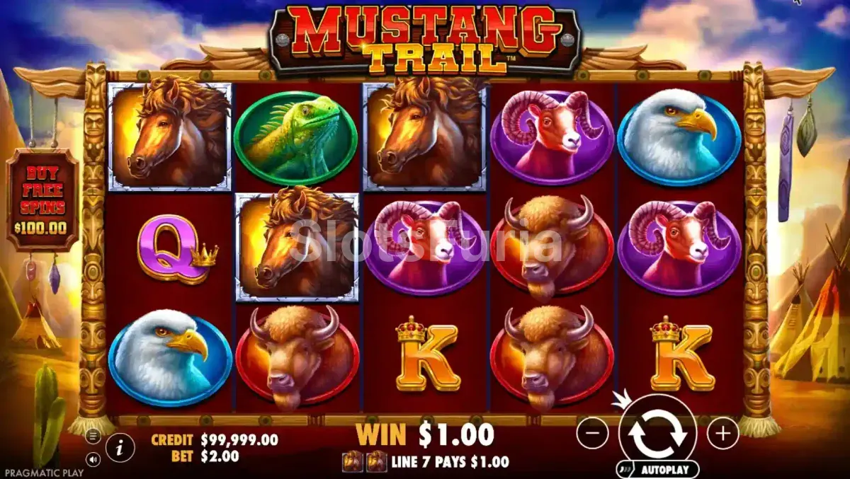 Juego base de Mustang Trail con sus cinco rodillos y paisaje norteamericano