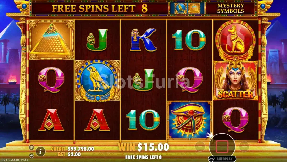 Ronda de giros gratis activada en Mysterious Egypt