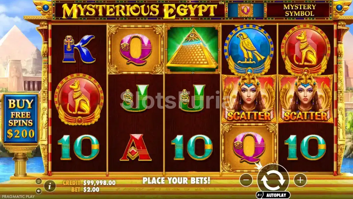 Pantalla principal del juego base de Mysterious Egypt