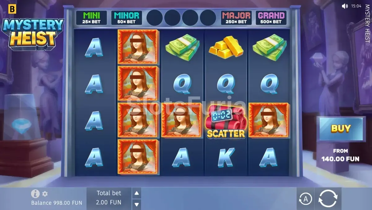 Juego base de Mystery Heist, tragamonedas de BGaming