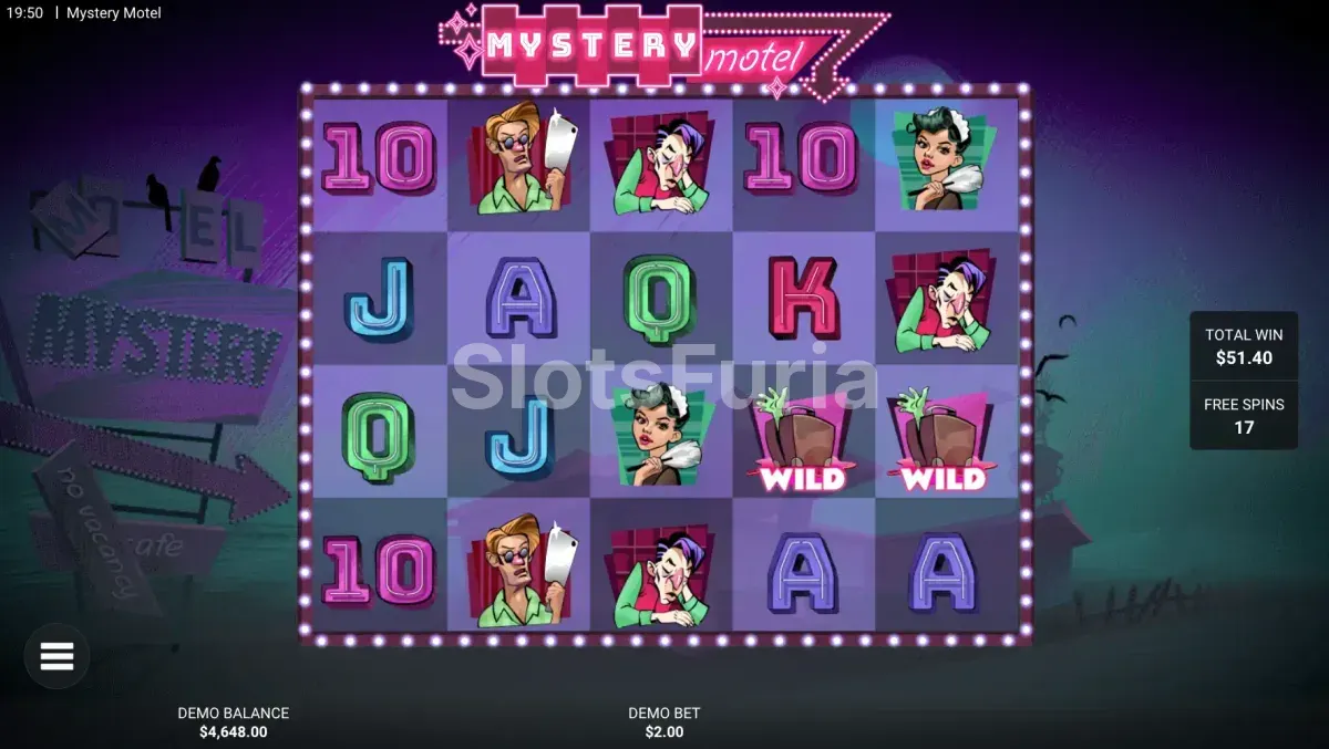 Ronda de giros gratis de Mystery Motel con multiplicadores activos