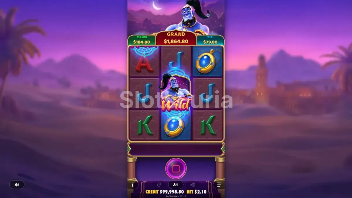 Segunda vista del juego base de Mystic Wishes con los rodillos en marcha