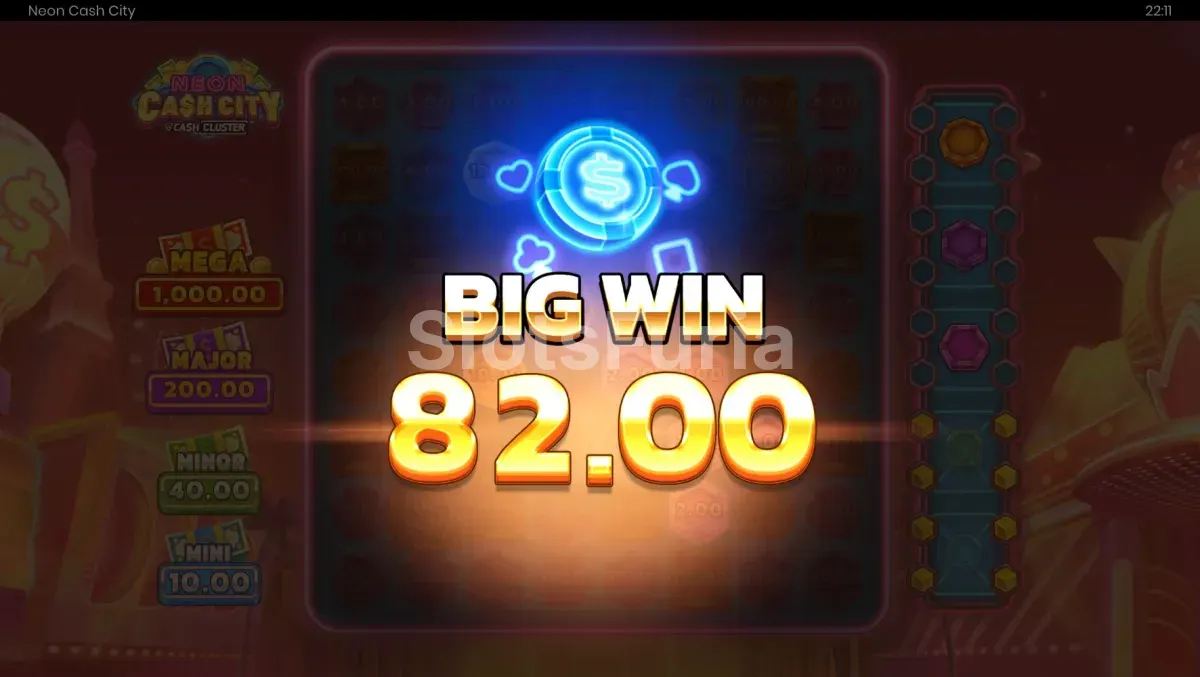 Momento de gran premio en Neon Cash City