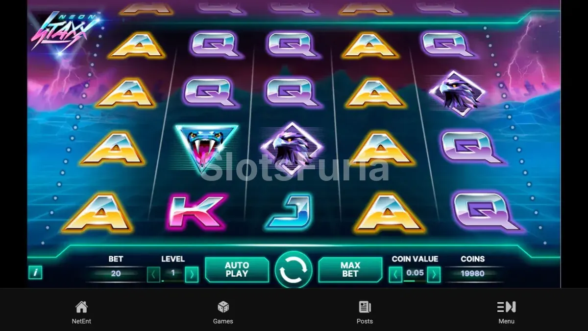 Segunda vista del juego base de Neon Staxx mostrando la función SuperStaxx activa