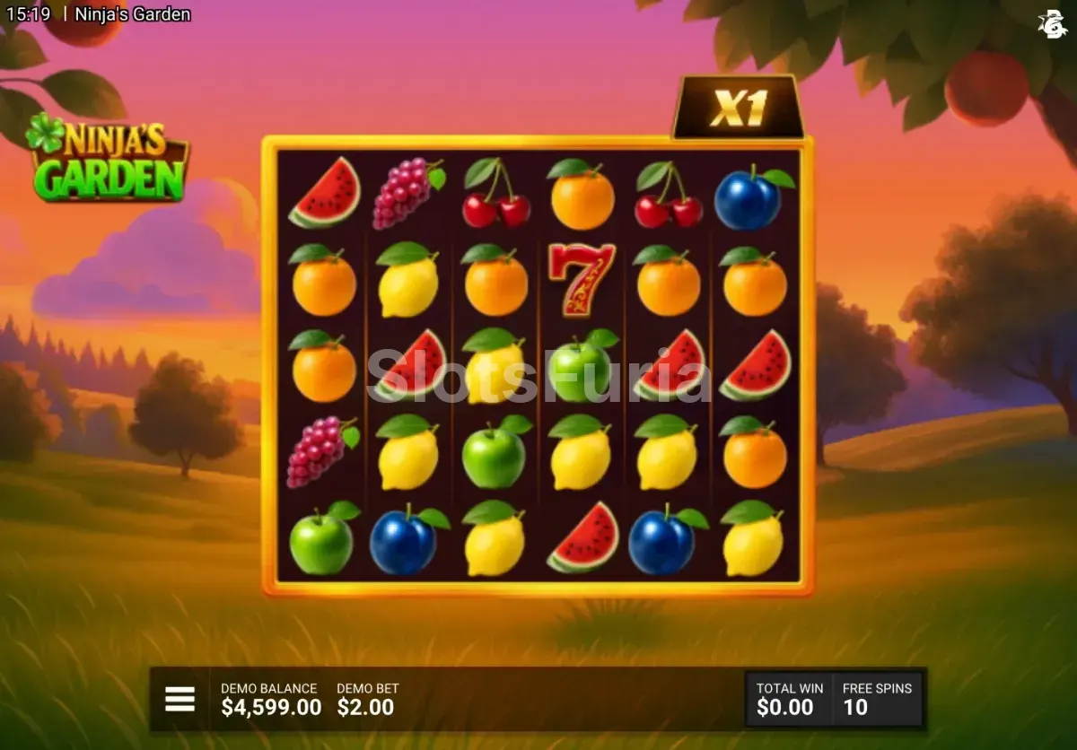Ronda de giros gratuitos activada en Ninja's Garden de Hacksaw Gaming