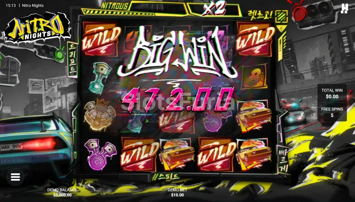 Gran victoria explosiva en Nitro Nights con multiplicadores activos