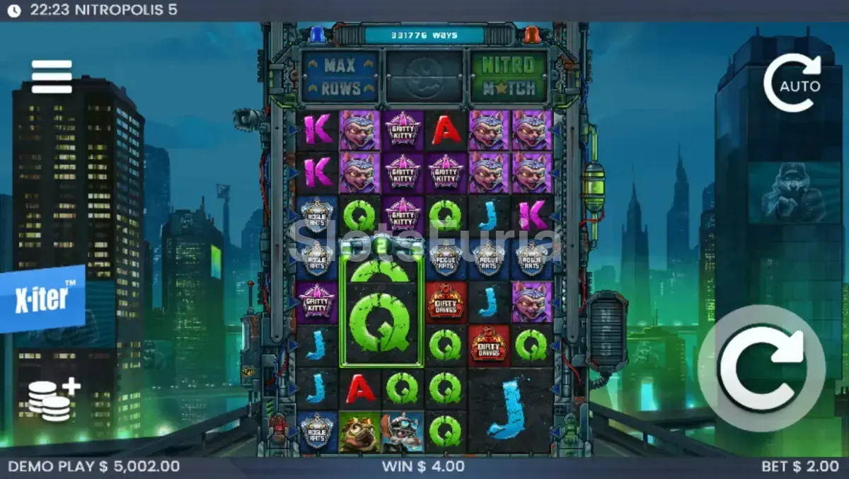 Pantalla principal del juego base de Nitropolis 5