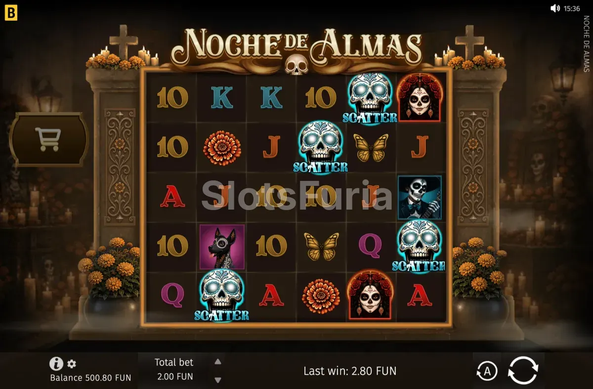 Scatters activando los giros gratis en Noche de Almas