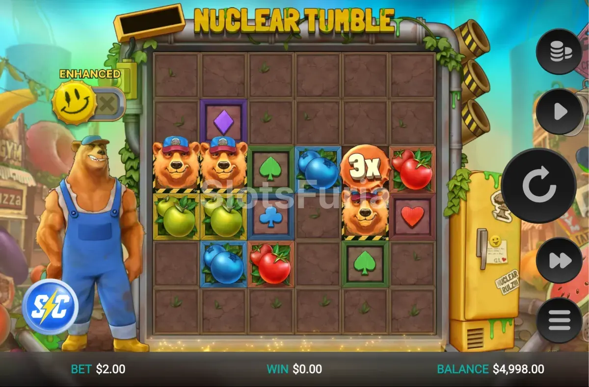 Juego base de Nuclear Tumble con la rejilla 6x6 y los bloqueadores
