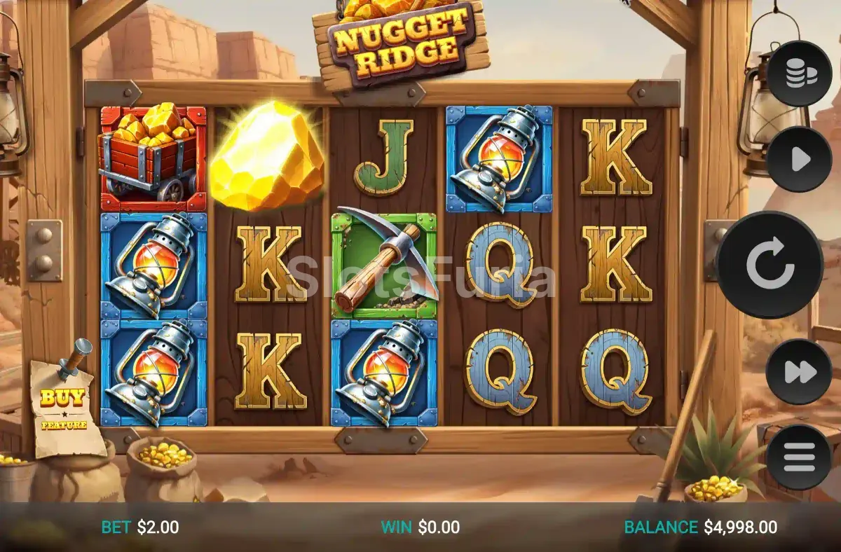 Pantalla de juego base de Nugget Ridge