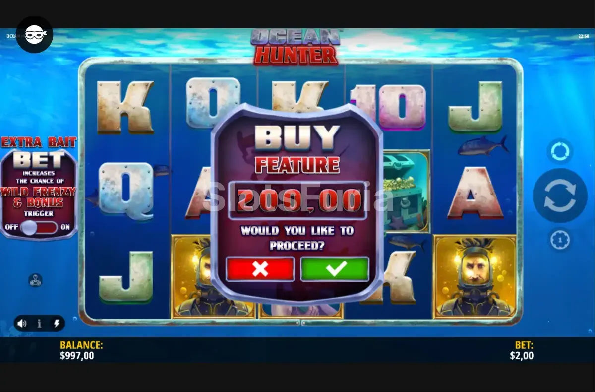 Función de compra de bonos disponible en Ocean Hunter