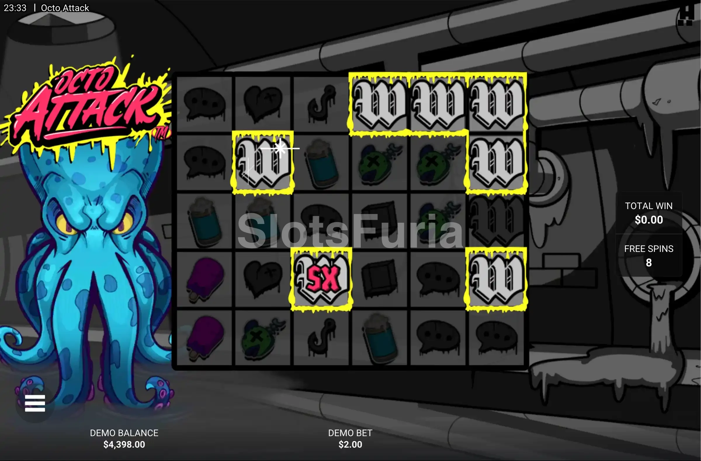 Modo de giros gratis Give Me Eight en Octo Attack