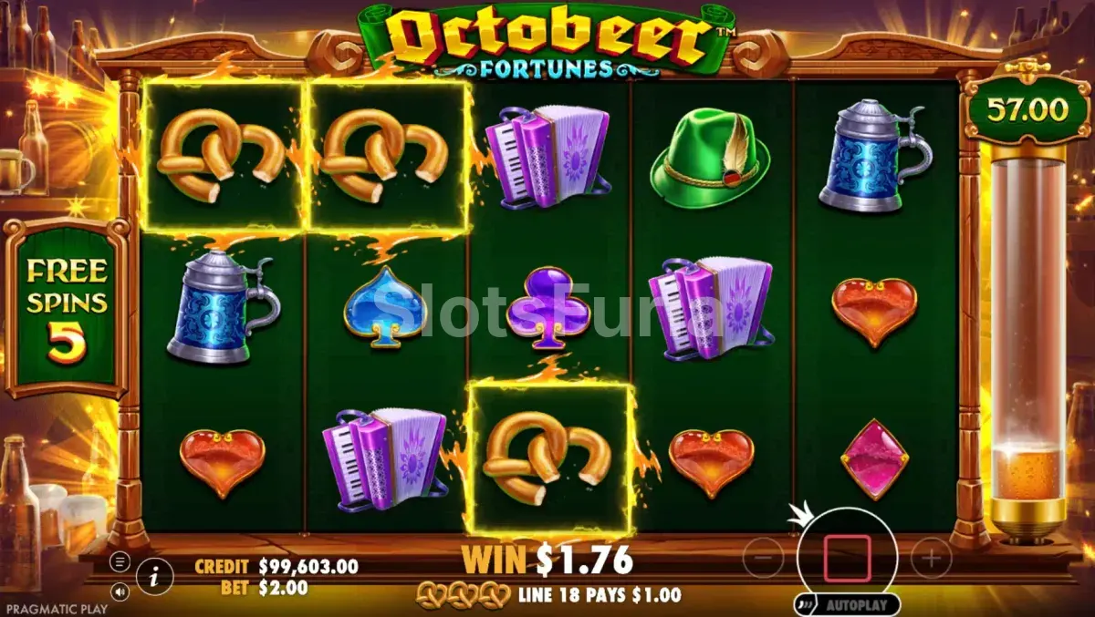 Ronda de giros gratis activa en Octobeer Fortunes