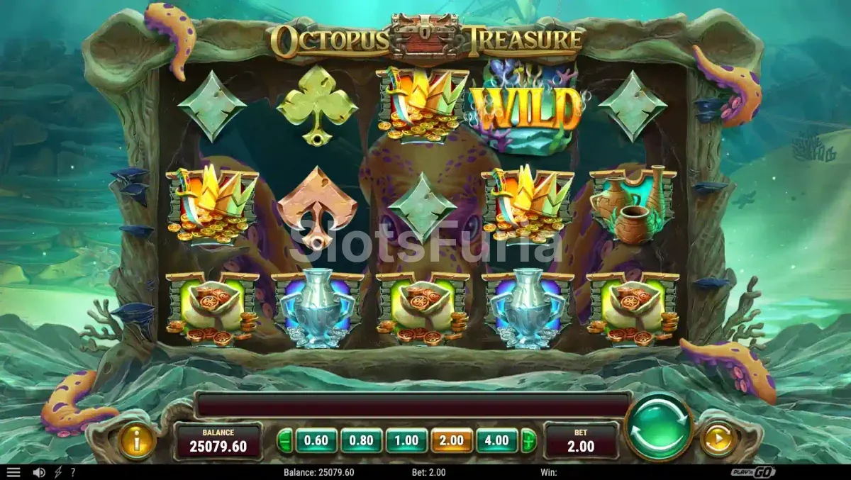 Pantalla principal del juego base de Octopus Treasure