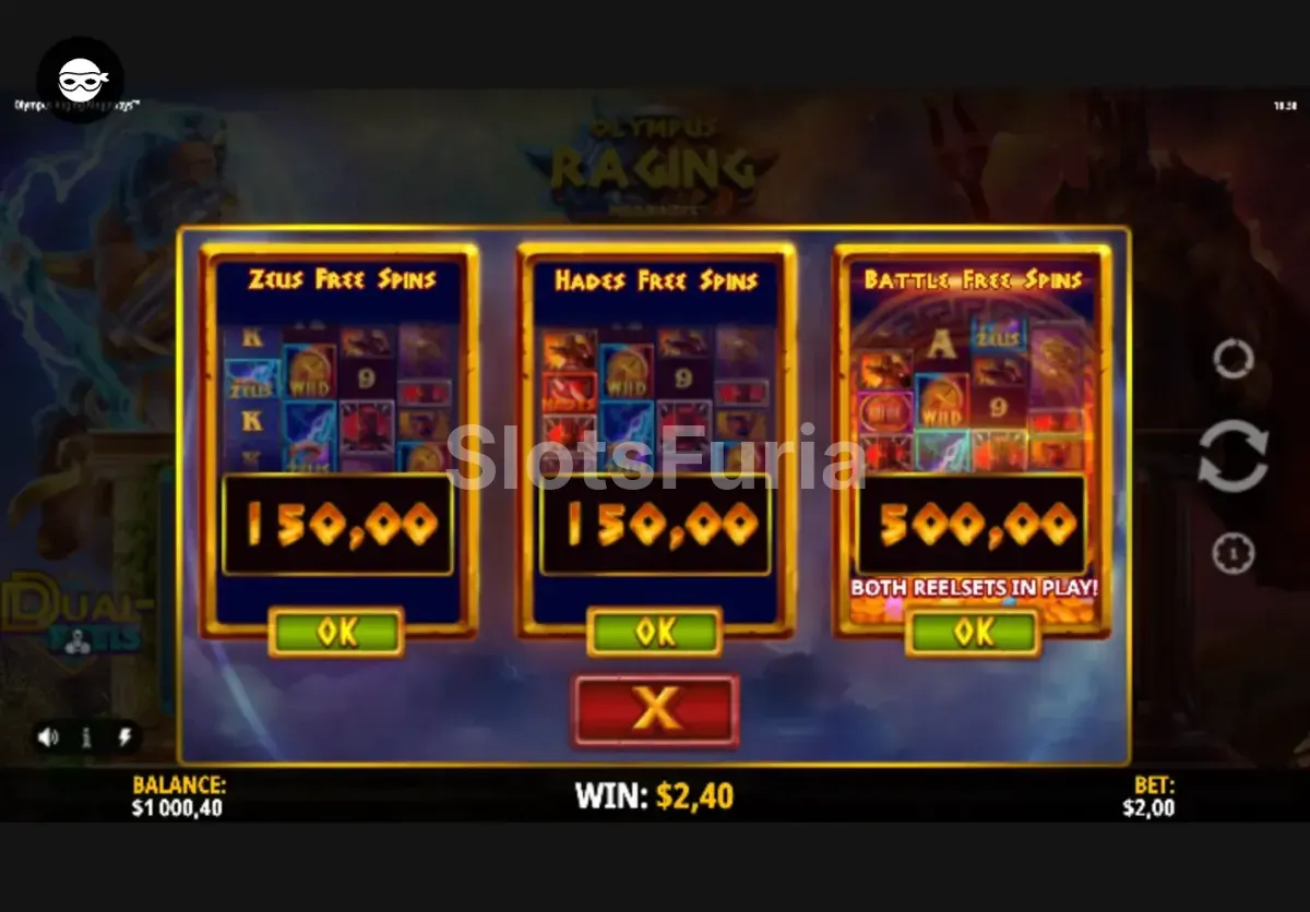 Función de compra de bonus en Olympus Raging Megaways