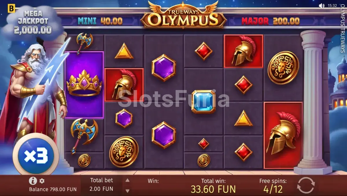 Ronda de giros gratis en Olympus Trueways con multiplicadores activos