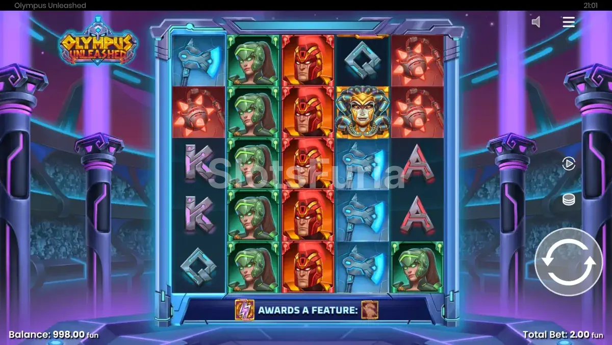 Pantalla principal del juego base de Olympus Unleashed
