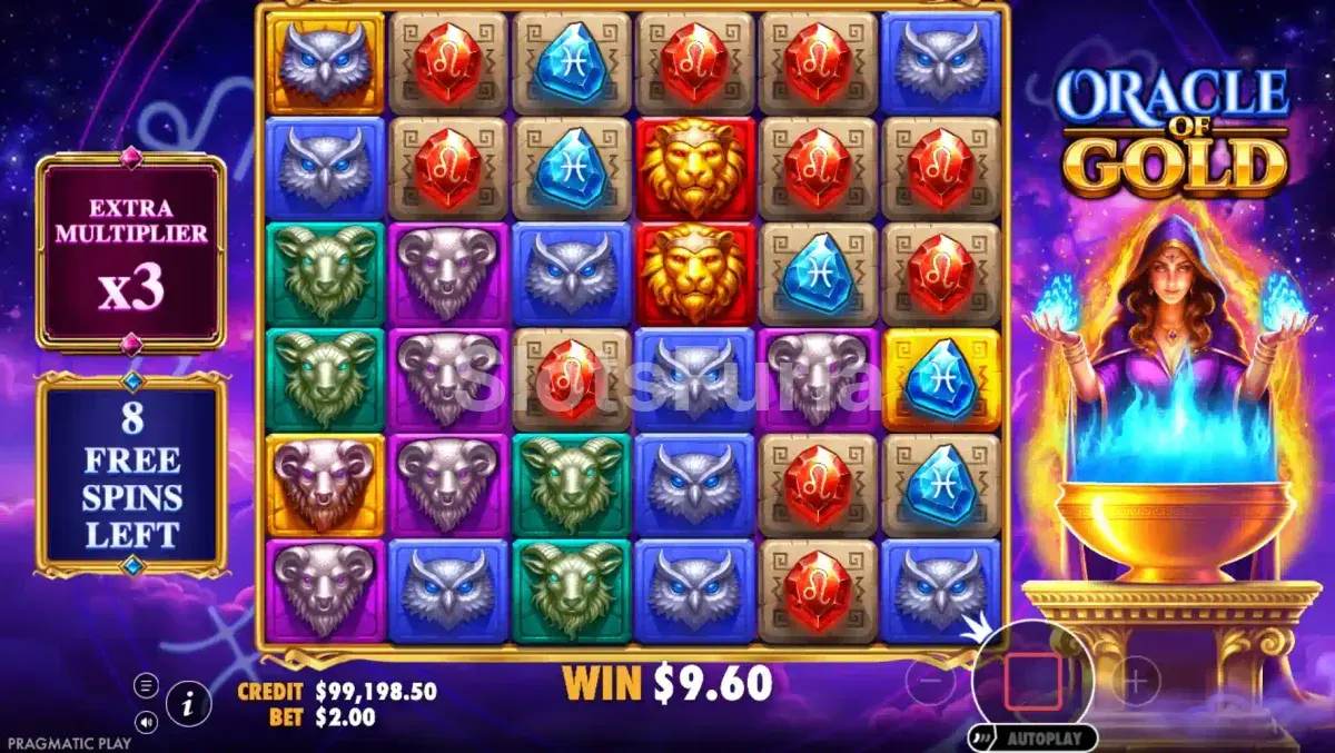 Giros gratuitos de Oracle of Gold con multiplicador global creciente