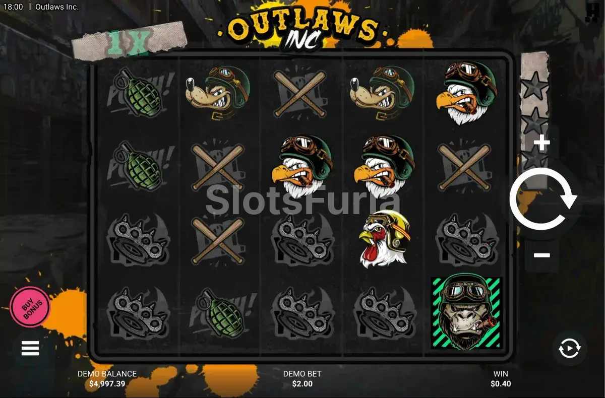 Pantalla principal del juego base de Outlaws Inc