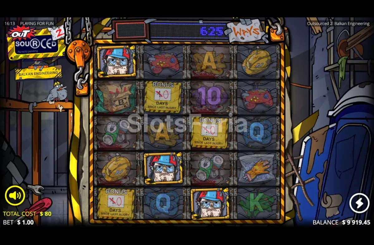 Scatters activando las rondas gratis en Outsourced 2