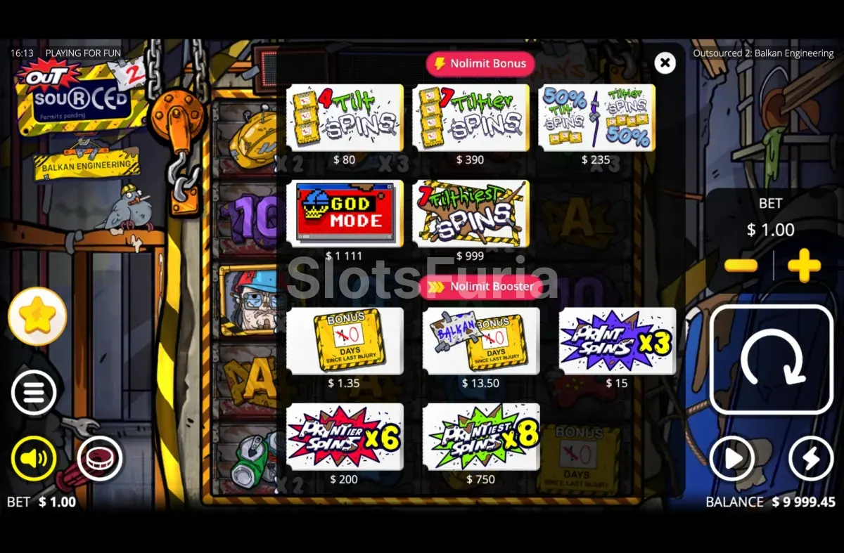 Pantalla de compra de bonos en Outsourced 2